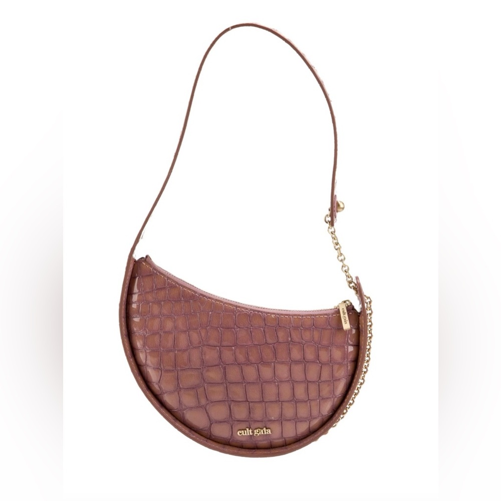 Cult Gaia Croc-Embossed Mauve Shoulder Bag (New With Tags) - Picture 2 of 10